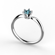 engagement ring 4 mm stone jewelry rings wedding jewellery diamond gemstone gold sapphire topaz gems 3d print model - Mito3D