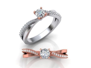 anel de noivado 4prong paraíso n0283 muitos tamanhos anéis jóias o engajamento diamante eua canadá a itália europa cad ouro printable prata 3dring diamantes moda casamento 3d print model - Mito3D