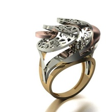 compromiso anillo 5 joyería joya oro plata imprimible Moda libra esterlina anillos 3d print model - Mito3D