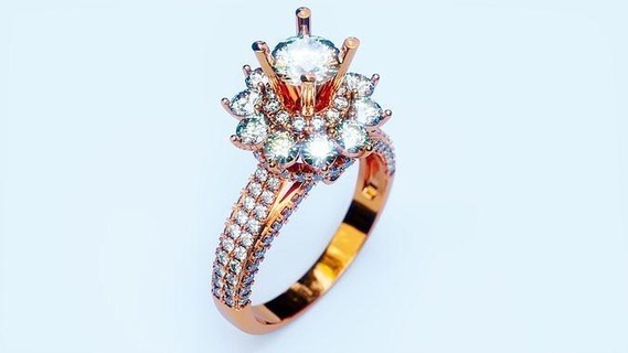 compromiso anillo 5 joyería joya oro lujo imprimible plata anillos diamante platino cristal brillante diseño 3d print model - Mito3D