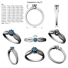 engagement bague 53 tailles anneaux solitaire bijoux or diamant mariage 3d print model - Mito3D