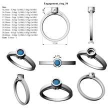 nişan yüzüğü 54 tüm boyutları yüzük solitaire mücevher takı elmas düğün 3d print model - Mito3D