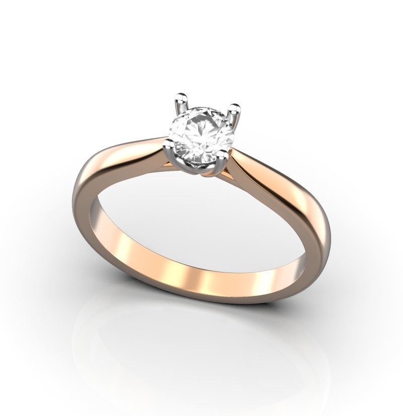 noivado anel 5 mm pedra joalheria ouro solitário diamante imprimível precioso proposta argolas 3D print model - Mito3D