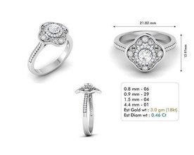 Engagement Ring 84 Platin wertvoll Schmuck Juwel Luxus leuchtenden Karat Zubehörteil Mode Gold Silber druckbar brillant Ringe 3d print model - Mito3D