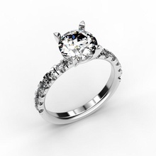 anel de noivado com 8 mm pedra jóias anéis jóia diamante o engajamento ouro preciosa diamantes casamento platina brilhantes diamant 3d print model - Mito3D
