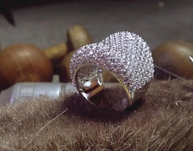 engagement bague bande paver diamants anello fascia an038 diamant 3dring 3dprinting bijou anneaux bijoux engagem 3d print model - Mito3D