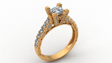 compromiso anillo rosario diseño oro diamante joyería joya arete brillante Boda aureola solitario novia mujer niña Moda imprimible marca 3d print model - Mito3D