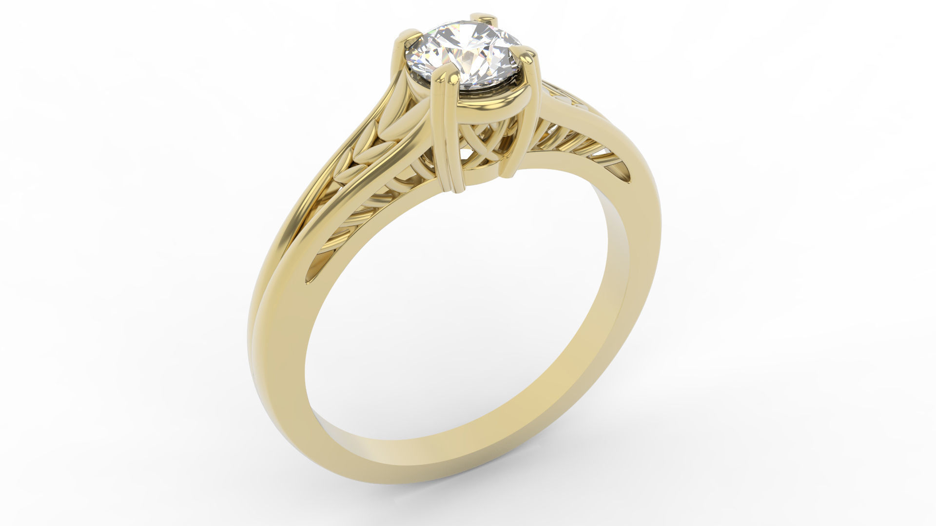 engagement ring bend gold luxury jewelry kalco wb er free rings gem diamond platinum wedding nice love jewel shining silver earrings 3D print model - Mito3D