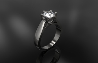 engagement ring big diamond jewelry gem wedding love silver jewel sterling jewellery platinum shining printable brilliant finger white rings 3d print model - Mito3D