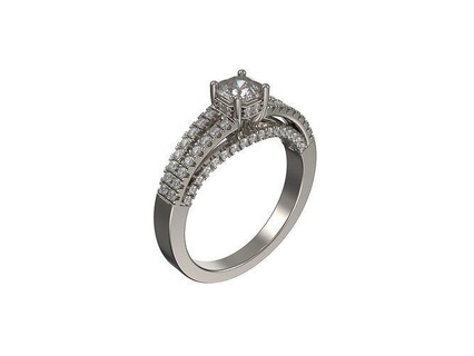 Engagement Ring Brillanten Schmuck Gold Silber Design 3d Modellieren Drucken cad Solitär Billion Oval Heiligenschein Lünette pflastern Diamant Juwel brillant 3d print model - Mito3D