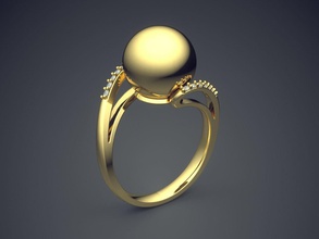 anello di fidanzamento cad-4771 gioielli brillante cad il design dettaglio diamante gemma oro gioiello disco platino stampabile anelli argento matrimonio 3d print model - Mito3D