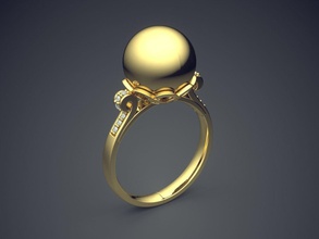 anello di fidanzamento cad-4844 brillante cad il design dettaglio diamante gemma oro gioiello gioielli disco platino stampabile anelli argento matrimonio 3d print model - Mito3D