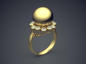 anello di fidanzamento cad-4955 gioielli brillante cad il design dettaglio diamante gemma oro gioiello disco platino stampabile anelli argento matrimonio 3d print model - Mito3D