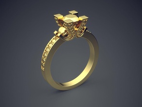 engagement ring cad-5495 jewelry brilliant cad design detail diamond gem gold jewel jewellery platinum printable rings silver wedding 3d print model - Mito3D