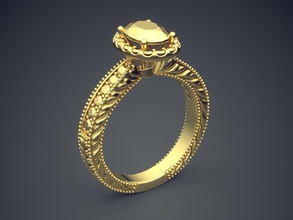 anello di fidanzamento cad-5559 gioielli brillante cad il design dettaglio diamante gemma oro gioiello disco platino stampabile anelli argento matrimonio 3d print model - Mito3D