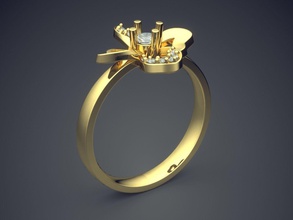 anello di fidanzamento cad-5823 gioielli brillante cad il design dettaglio diamante gemma oro gioiello disco platino stampabile anelli argento matrimonio 3d print model - Mito3D