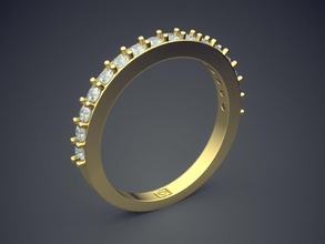 anello di fidanzamento cad-5934 brillante cad il design dettaglio diamante gemma oro gioiello gioielli disco platino stampabile anelli argento matrimonio 3d print model - Mito3D