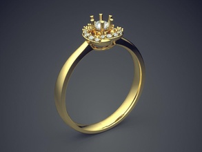 anello di fidanzamento cad-6356 gioielli brillante cad il design dettaglio diamante gemma oro gioiello disco platino stampabile anelli argento matrimonio 3d print model - Mito3D