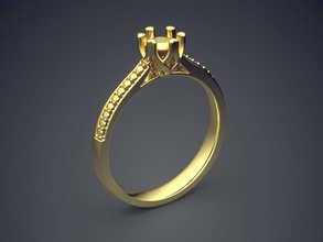 engagement ring cad-6442 jewelry brilliant cad design detail diamond gem gold jewel jewellery platinum printable rings silver wedding 3d print model - Mito3D