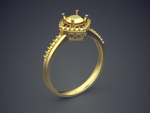 anillo de compromiso cad-6725 la joyería brillante cad diseño detalle el diamante gem oro joya platino imprimible los anillos plata boda 3d print model - Mito3D