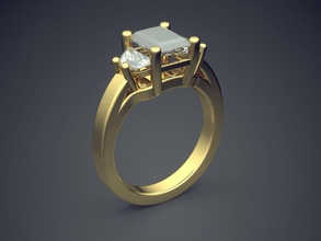 engagement ring cad-6736 jewelry brilliant cad design detail diamond gem gold jewel jewellery platinum printable rings silver wedding 3d print model - Mito3D