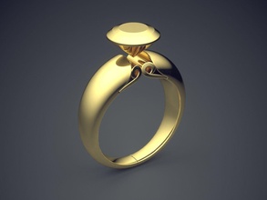 anillo de compromiso cad-6780 la joyería brillante cad diseño detalle el diamante gem oro joya platino imprimible los anillos plata boda 3d print model - Mito3D
