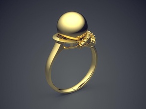 engagement ring cad-6889 jewelry brilliant cad design detail diamond gem gold jewel jewellery platinum printable rings silver wedding 3d print model - Mito3D