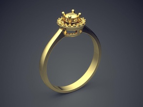 anillo de compromiso cad-6953 la joyería brillante cad diseño detalle el diamante gem oro joya platino imprimible los anillos plata boda 3d print model - Mito3D