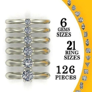 compromiso anillo clásico joyería joya oro plata imprimible Moda prototipos paquete conjunto eternidad Boda Cásate conmigo banda lujo anillos 3d print model - Mito3D
