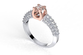 anillo de compromiso diseño - 01-l la joyería boda 3d industrial gem imprimible lujo joya diamante stl las mujeres Archivo 3dm piedras preciosas brillante bijoux bisutería los anillos 3d print model - Mito3D