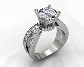 anillo de compromiso diamantes la joyería moda el rinoceronte femenino diamante chalange desafío los anillos 3d print model - Mito3D
