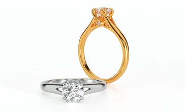 anel de noivado diamante a moda beleza o engajamento cad luxo prata jóias printable casamento ouro platina gem brilhantes anéis solitaire 3d print model - Mito3D