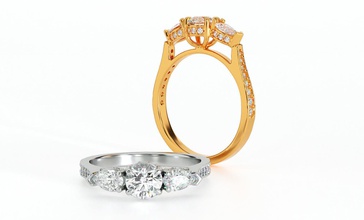 Fidanzamento squillare diamante moda bellezza cad lusso argento gioielleria stampabile nozze oro platino gemma brillante anelli 3d print model - Mito3D