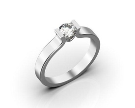 engagement ring diamond jewellery brilliant jewelry solitaire jewel wedding proposal rings 3d print model - Mito3D