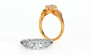 Fidanzamento squillare diamante moda bellezza cad lusso argento gioielleria stampabile nozze oro platino gemma brillante anelli triangolo 3d print model - Mito3D