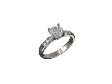 Engagement Ring Diamant 1054 Schmuck Gold Silber Design 3d Modellieren Drucken cad Solitär Billion Oval Heiligenschein Lünette pflastern Juwel druckbar Ringe 3d print model - Mito3D