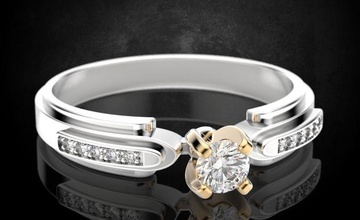 engagement bague diamant 314 3dprinted conception mode or d'or bijou bijoux impression imprimable prototypage anneaux argent 3d print model - Mito3D