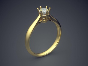 engagement ring diamond cad-3476 jewelry brilliant cad design detail gem gold jewel jewellery platinum printable rings silver wedding 3d print model - Mito3D
