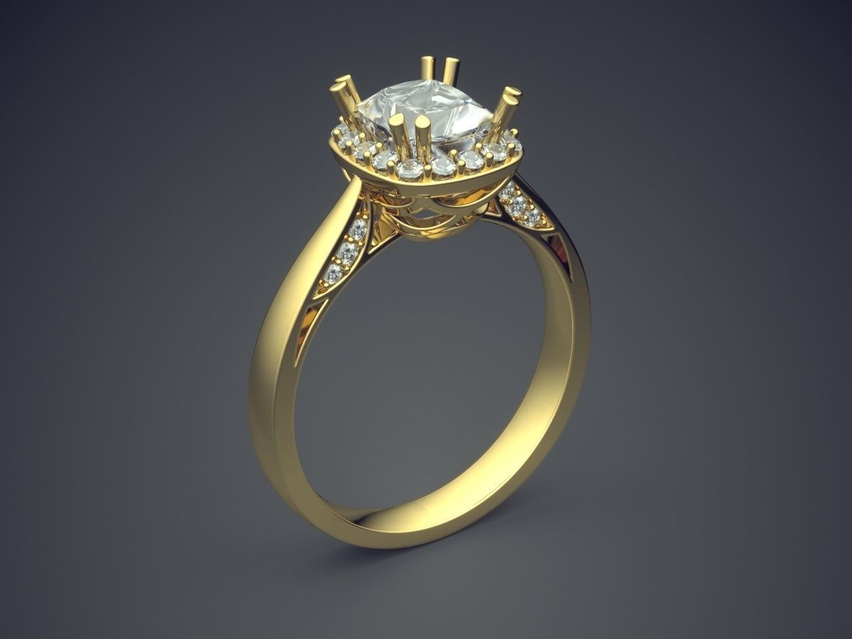 compromiso anillo diamante cad 440 oro joya joyería anillos boda brillante canalla platino imprimible plata diseño 3D print model - Mito3D