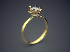 bague de fiançailles en diamant cad-4747 bijoux brillant cad la conception détail le l'engagement gem or joyau platine imprimable l'anneau les anneaux d'argent mariage 3d print model - Mito3D