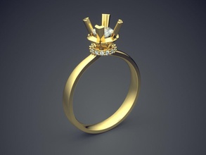 fidanzamento squillare diamante cad 4855 brillante design gemma oro gioiello gioielleria platino stampabile anelli argento nozze 3d print model - Mito3D