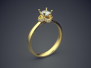 anello di fidanzamento con diamante cad-4902 gioielli brillante cad il design dettaglio gemma oro gioiello disco platino stampabile anelli argento matrimonio 3d print model - Mito3D