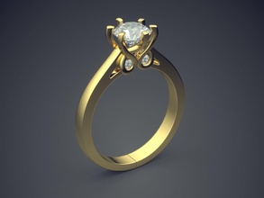 engagement ring diamond cad-4908 brilliant cad design gem gold jewel jewellery platinum printable rings silver wedding jewelry 3d print model - Mito3D