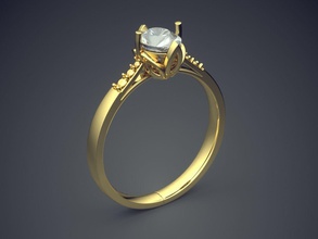 anello di fidanzamento con diamante cad-5299 gioielli brillante cad il design dettaglio gemma oro gioiello disco platino stampabile anelli argento matrimonio 3d print model - Mito3D