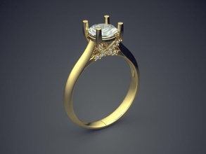 anello di fidanzamento con diamante cad-5565 gioielli brillante cad il design dettaglio gemma oro gioiello disco platino stampabile anelli argento matrimonio 3d print model - Mito3D