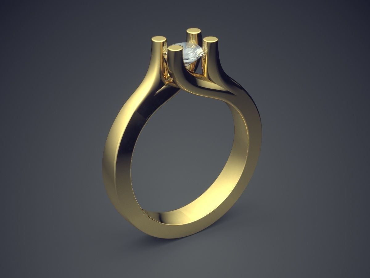 nişan yüzük elmas cad 5912 parlak tasarım mücevher altın platin yazdırılabilir yüzükler gümüş düğün takı 3D print model - Mito3D