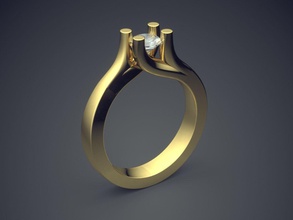 fidanzamento squillare diamante cad 5912 brillante design gemma oro gioiello gioielleria platino stampabile anelli argento nozze 3d print model - Mito3D