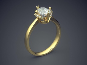 engagement ring diamond cad-5957 jewelry brilliant cad design detail gem gold jewel jewellery platinum printable rings silver wedding 3d print model - Mito3D