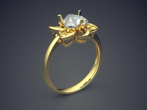 anello di fidanzamento con diamante cad-6238 gioielli brillante cad il design dettaglio gemma oro gioiello disco platino stampabile anelli argento matrimonio 3d print model - Mito3D