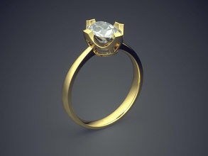 fidanzamento squillare diamante cad 6405 brillante design gemma oro gioiello gioielleria platino stampabile anelli argento nozze 3d print model - Mito3D